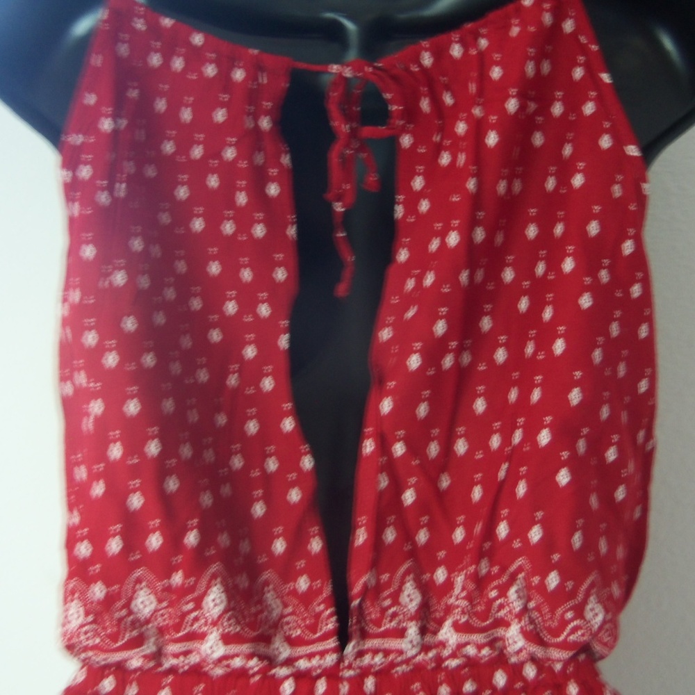 H&M Coachella BOHO Red Romper With Pockets - Picture 4 of 7